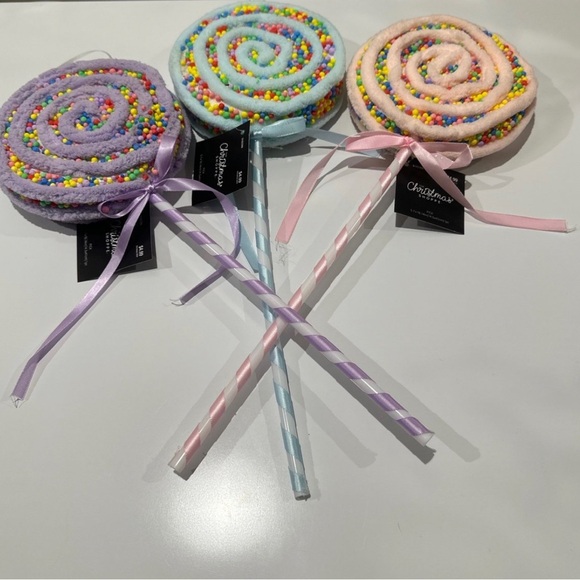 🌸NEW HOBBY LOBBY 3 Pieces Candy 🍭 Lollipops Christmas Ornaments With Tags. - Picture 2 of 10